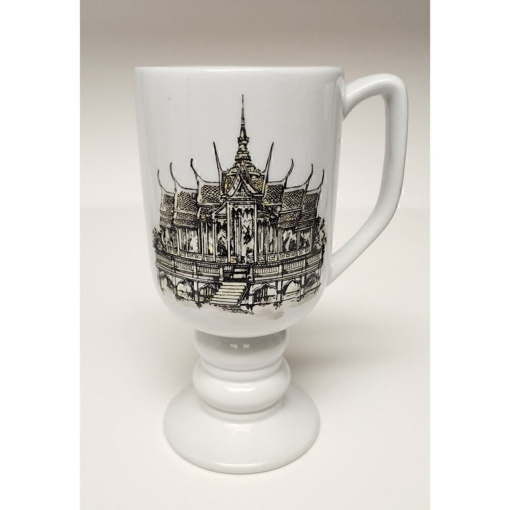 Kaysons International Pedestal Coffee Mugs Lot Of 4 Vtg 1965 Historical Landmark - Picture 6 of 12